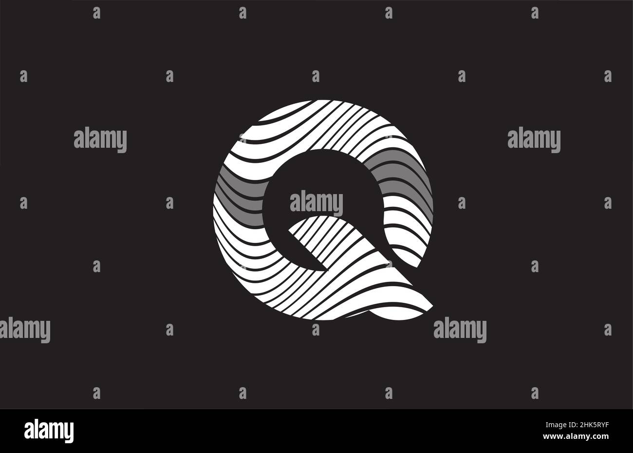 black and white lines Q alphabet letter logo icon design. Creative ...