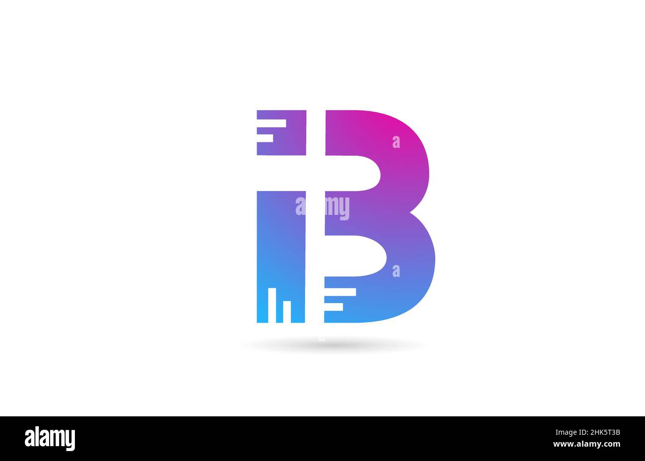 B alphabet letter logo for business and company. Pink blue colour ...