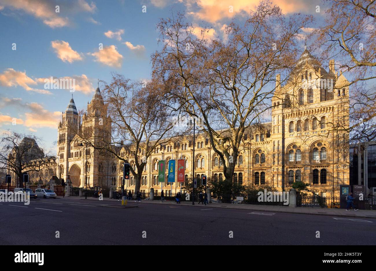Natural History Museum South Kensington London UK  - exterior seen from the Cromwell Road, b designed by Alfred Waterhouse, Romanesque architecture UK Stock Photo