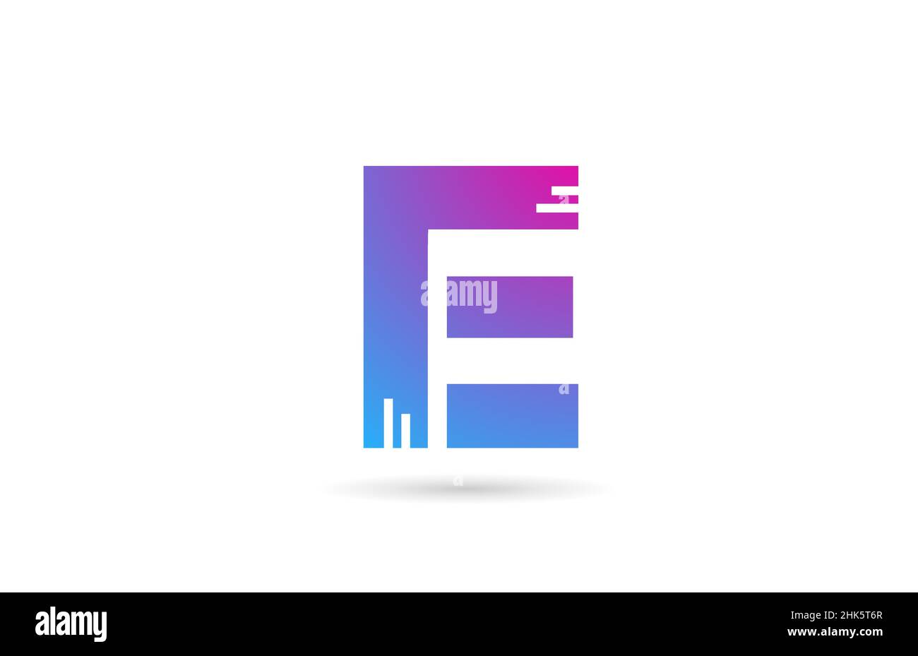 E alphabet letter logo for business and company. Pink blue colour ...