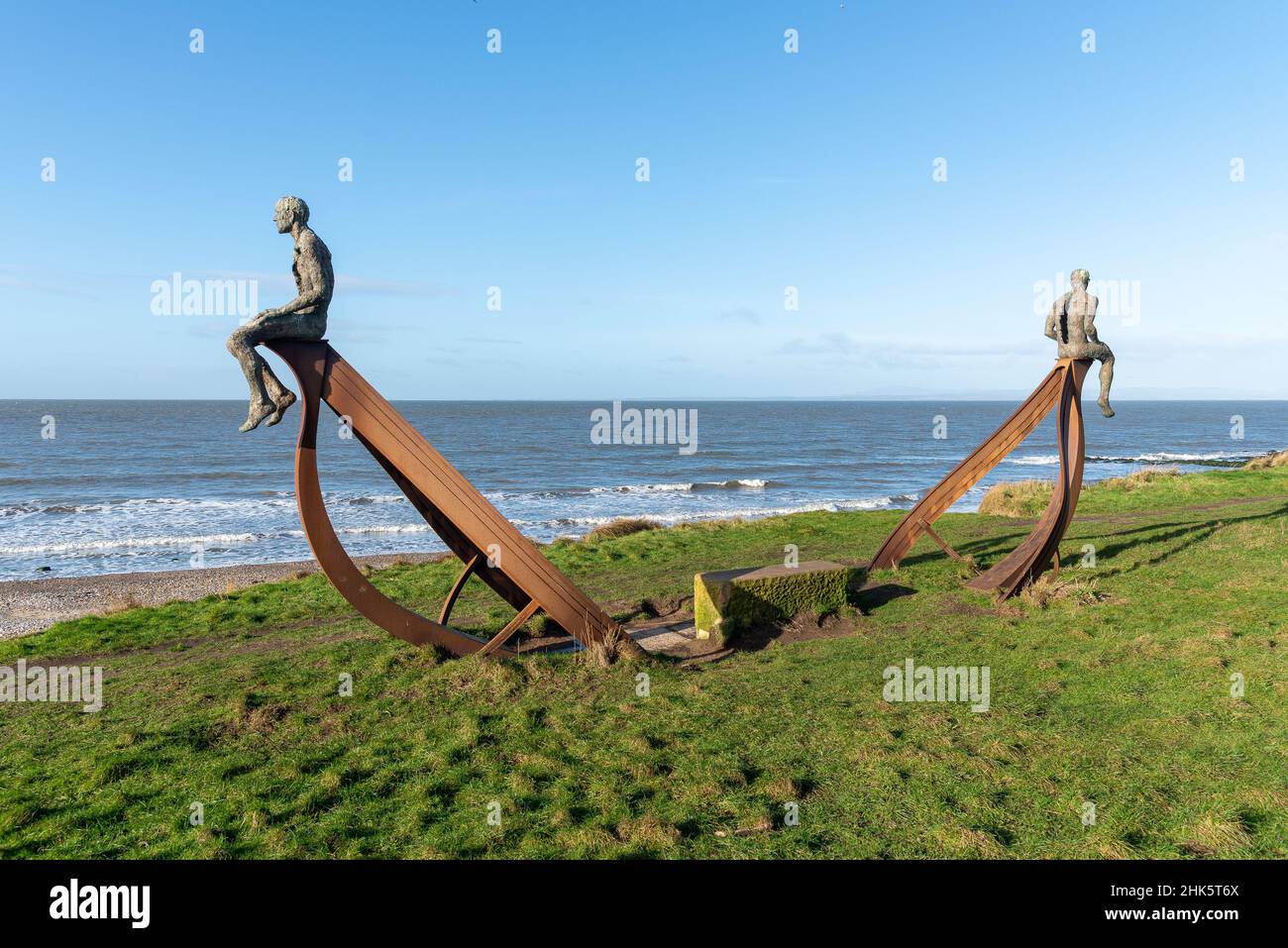 Ship. A sculpture by Anna Gillespie, Half Moon Bay, Heysham, Lancashire, UK Stock Photo