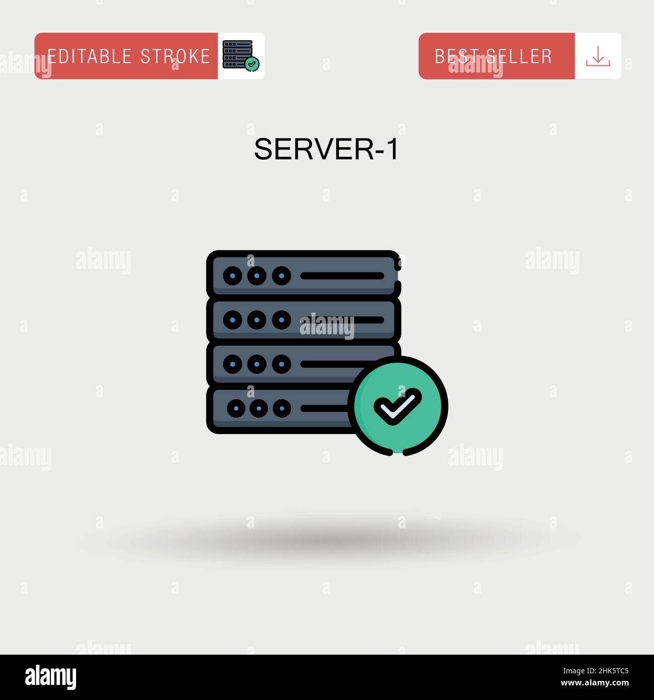 Server-1 Simple vector icon. Stock Vector