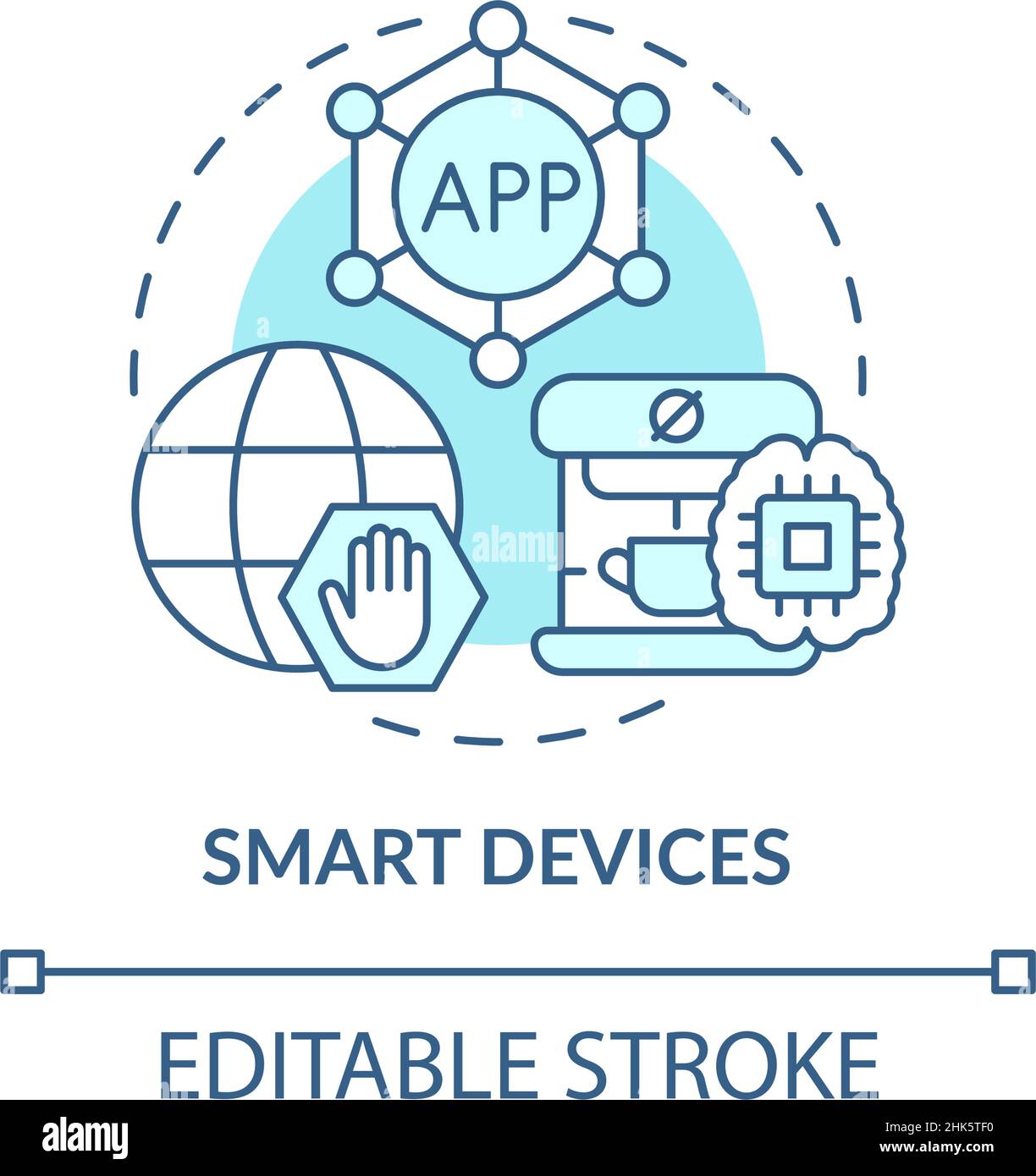 Smart devices turquoise concept icon Stock Vector