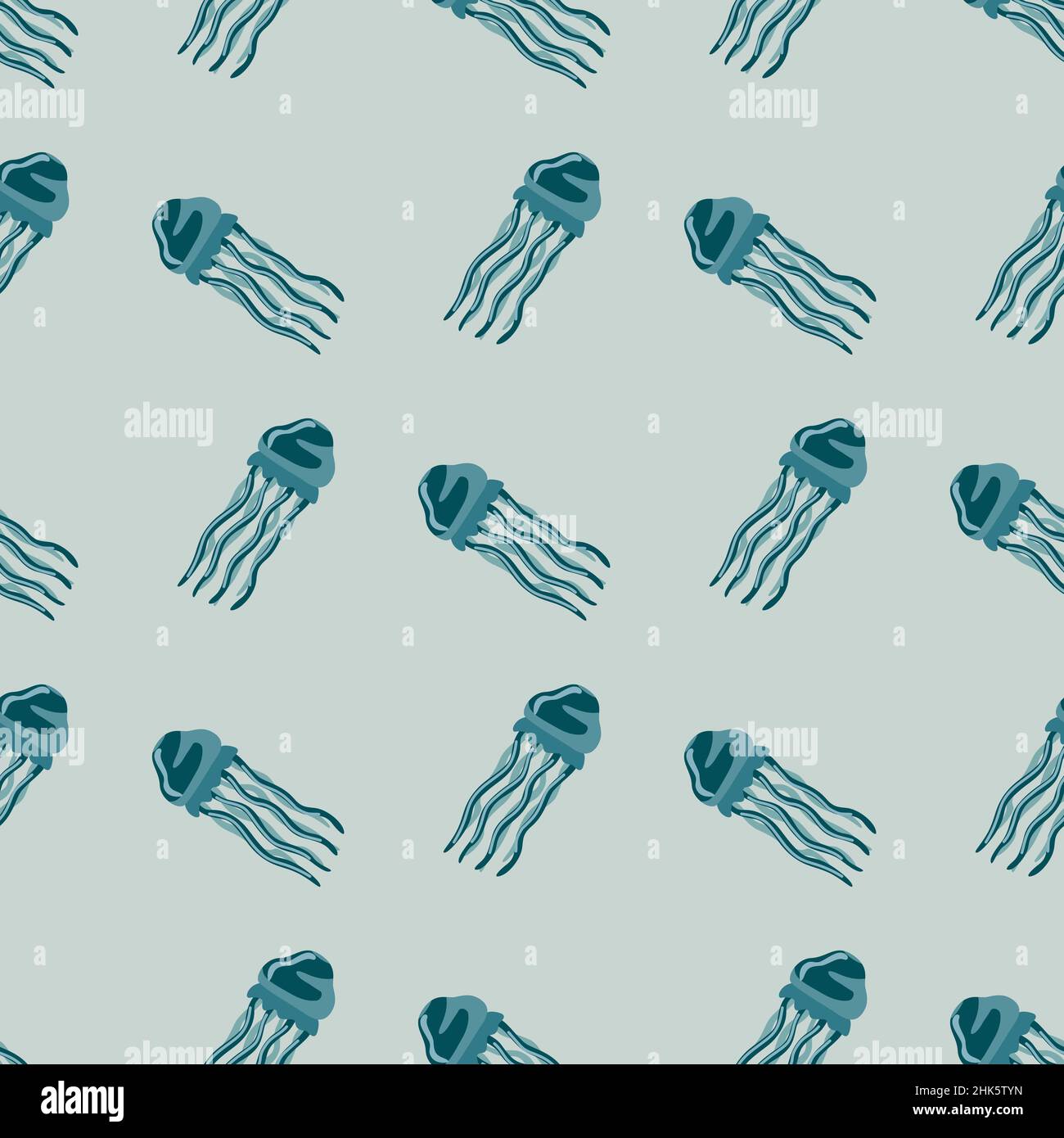 Seamless pattern jellyfish on pastel background. Minimalist ornament ...