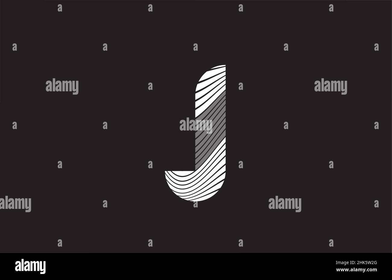 black and white lines J alphabet letter logo icon design. Creative ...