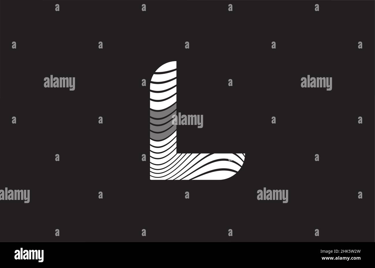 black and white lines L alphabet letter logo icon design. Creative ...