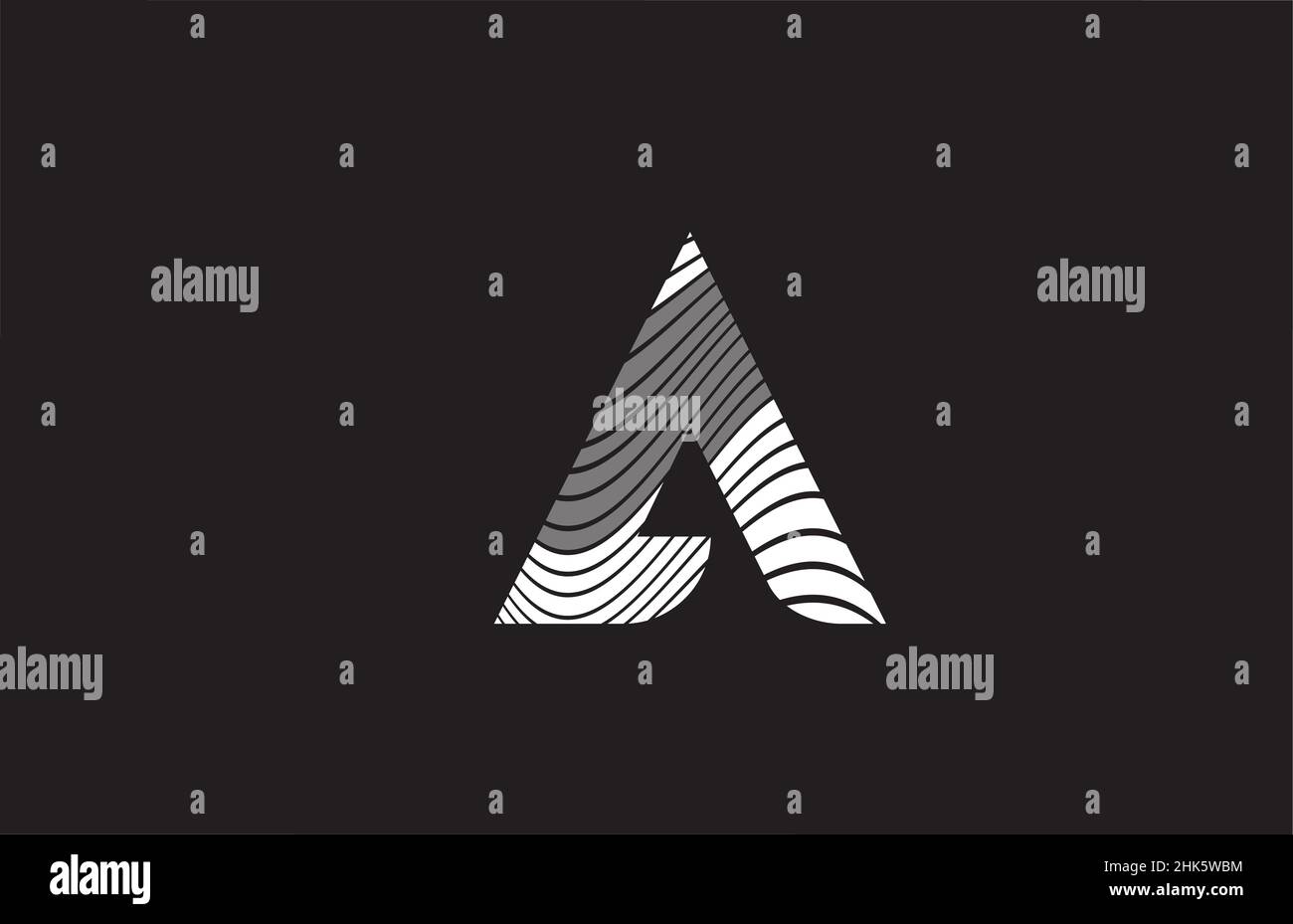 black and white lines A alphabet letter logo icon design. Creative ...