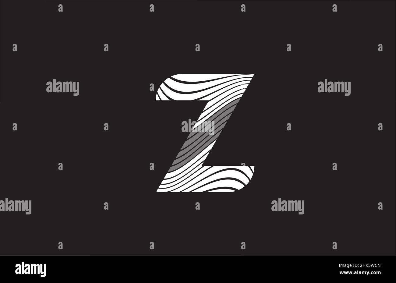 black and white lines Z alphabet letter logo icon design. Creative ...