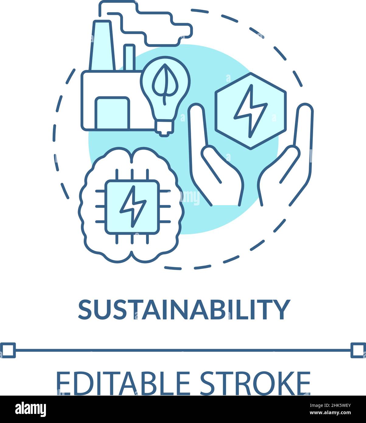 Sustainability turquoise concept icon Stock Vector