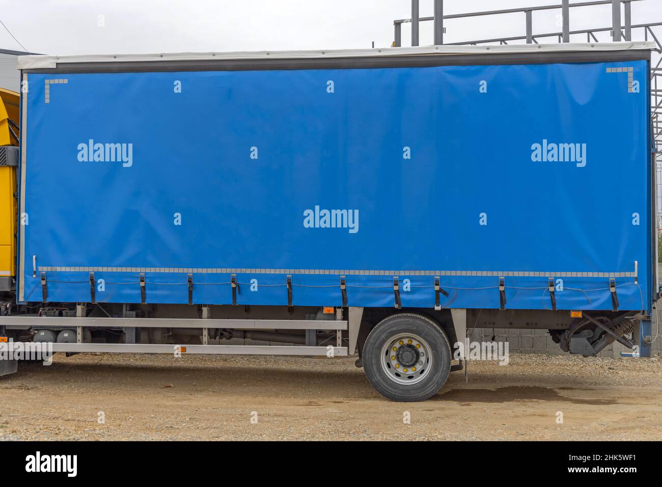 Truck Side Blue Curtains Curtainsider Lorry Logistics Stock Photo