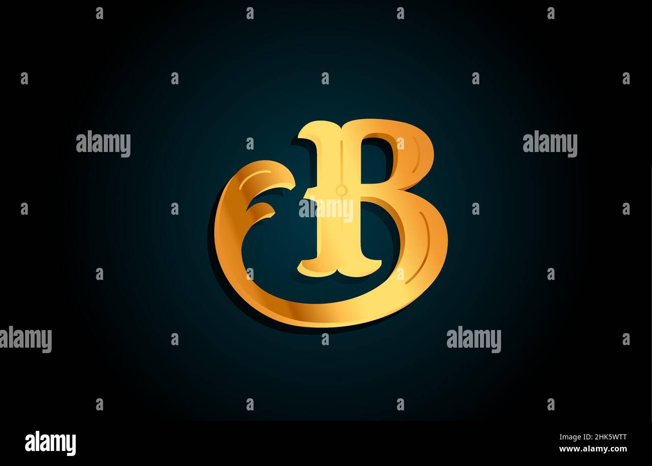 Golden B alphabet letter logo icon design. Creative template for ...