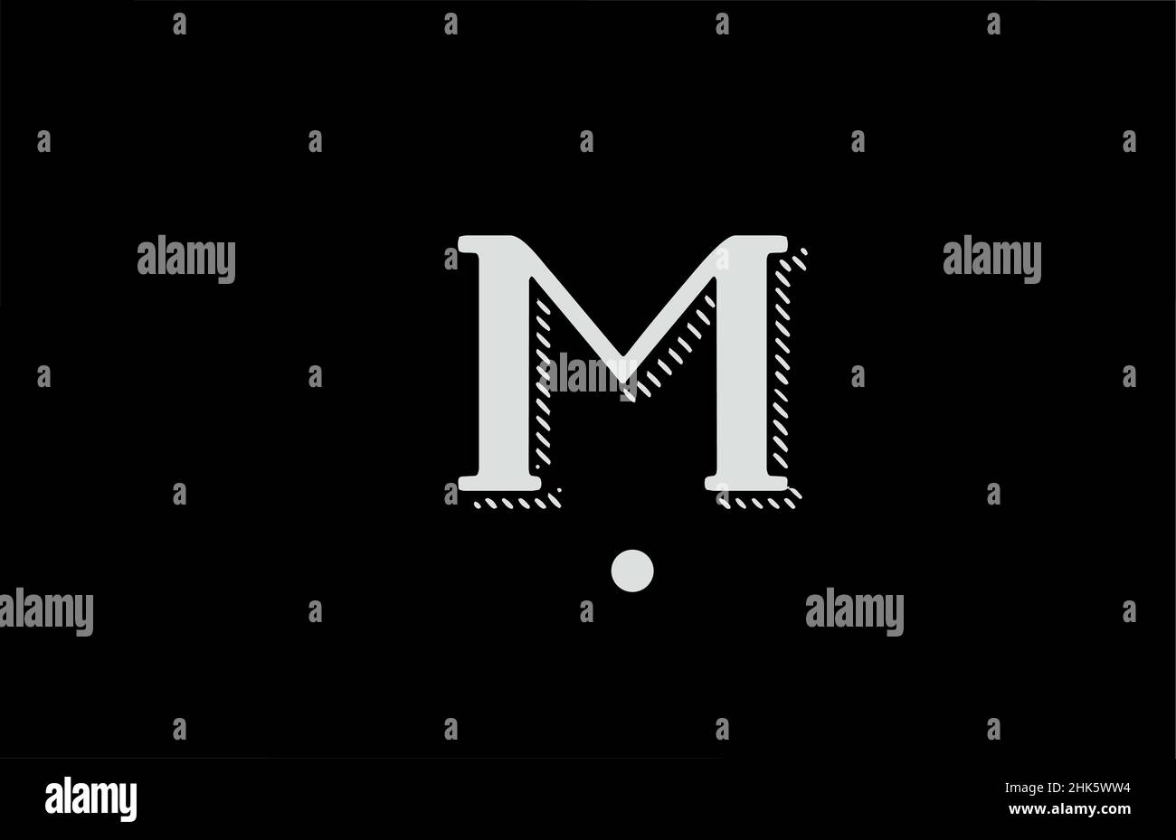M black and white alphabet letter logo icon. Design for business or ...