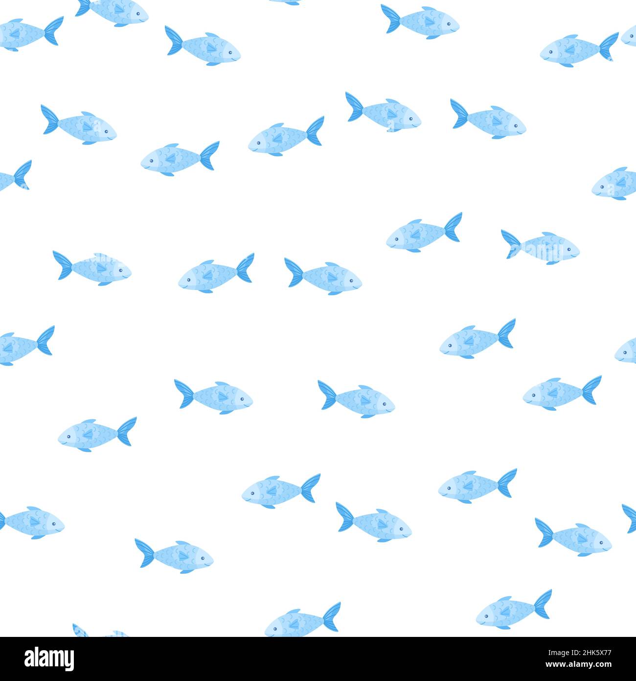 Seamless pattern fish on white background. Simple ornament with sea ...