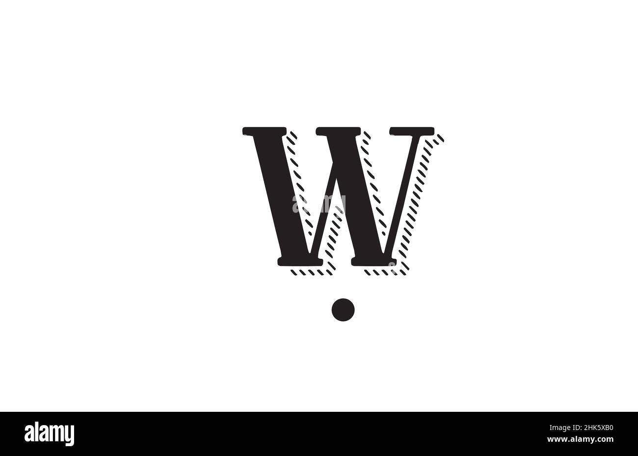 black and white W alphabet letter logo icon design. Creative template ...