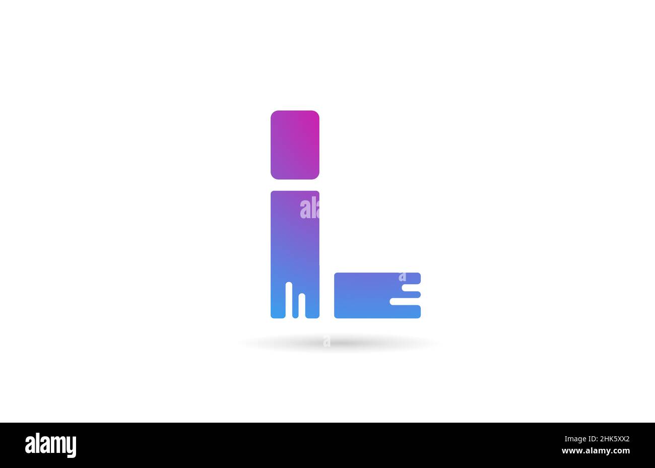 L alphabet letter logo for business and company. Pink blue colour ...