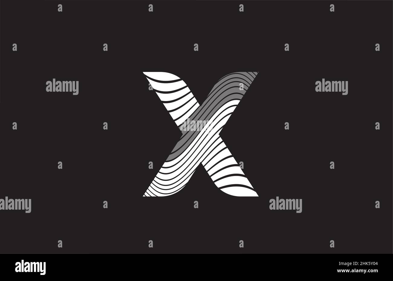 black and white lines X alphabet letter logo icon design. Creative ...