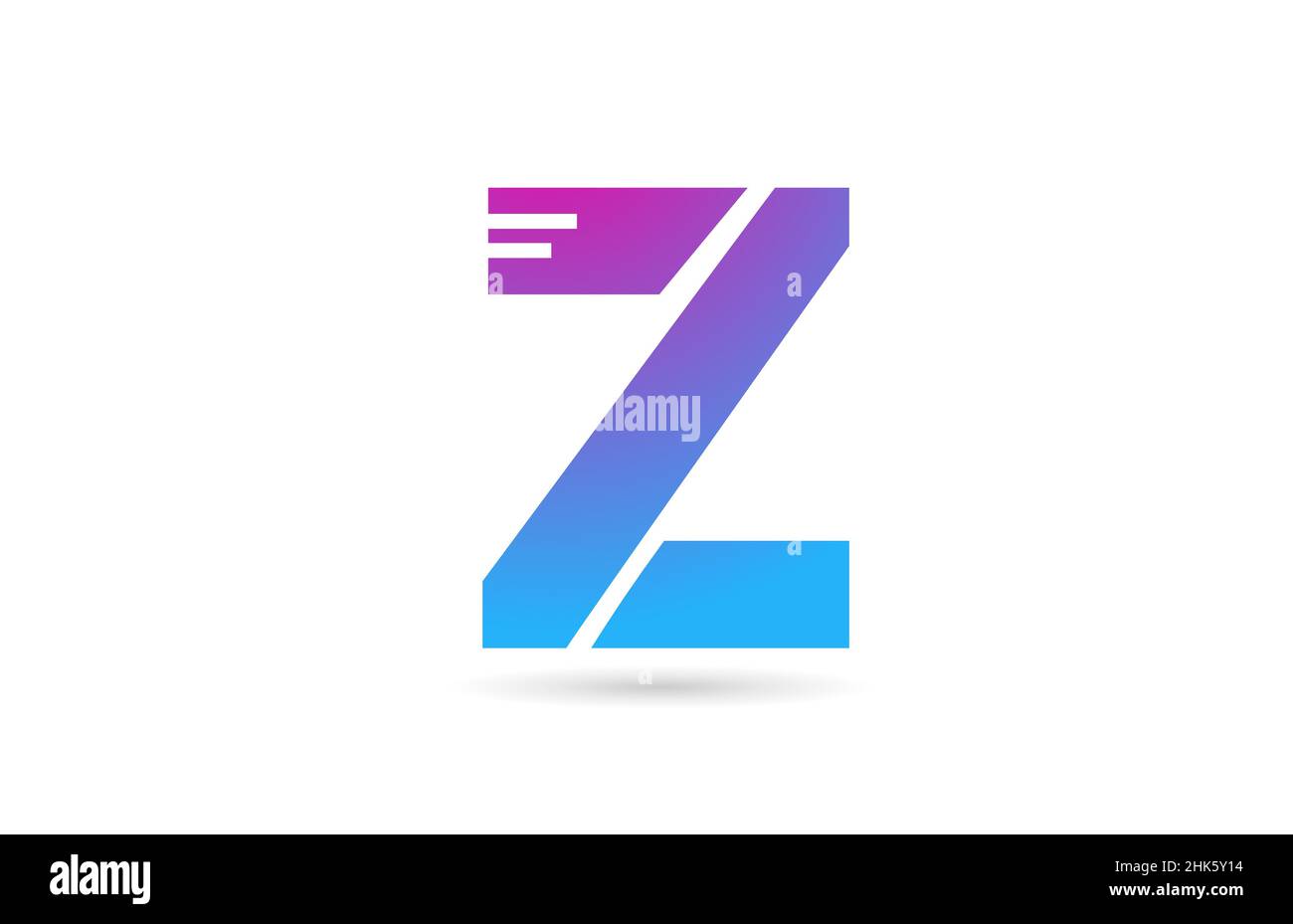 Z alphabet letter logo for business and company. Pink blue colour ...
