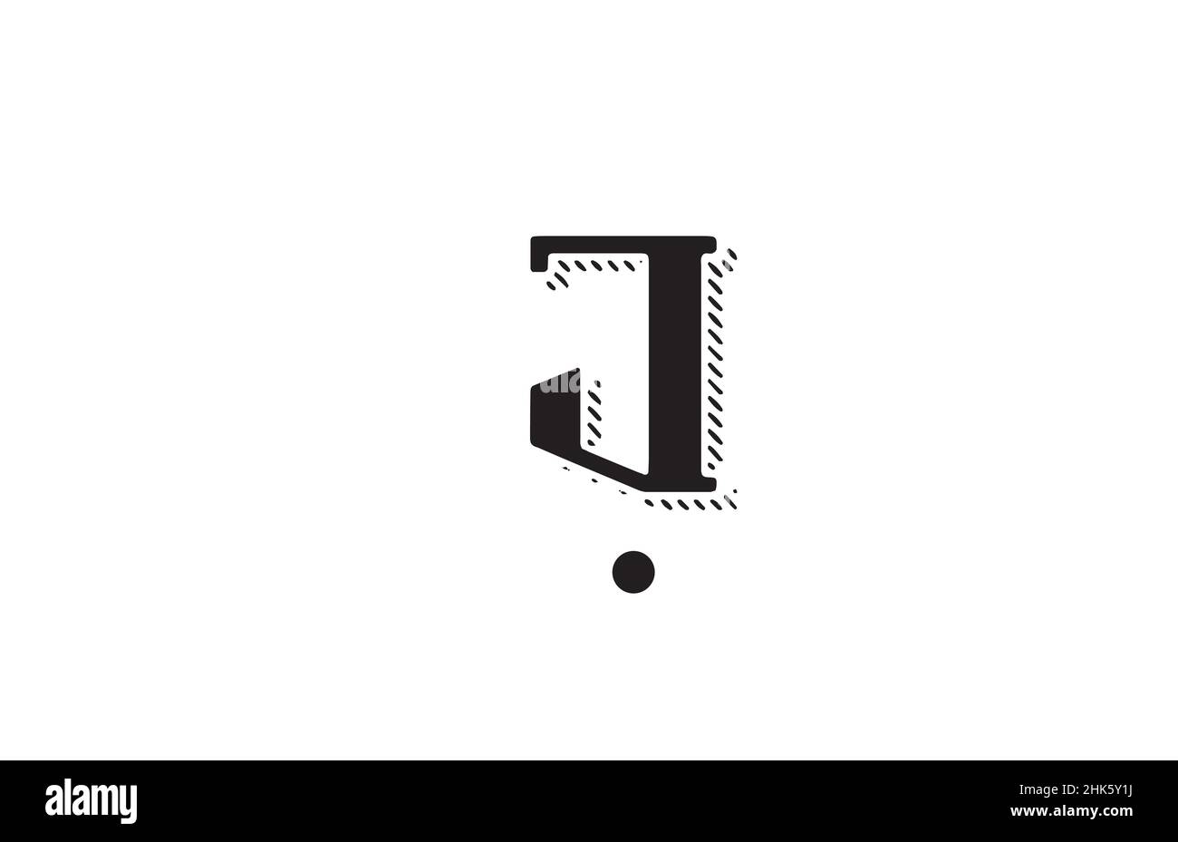 black and white J alphabet letter logo icon design. Creative template ...