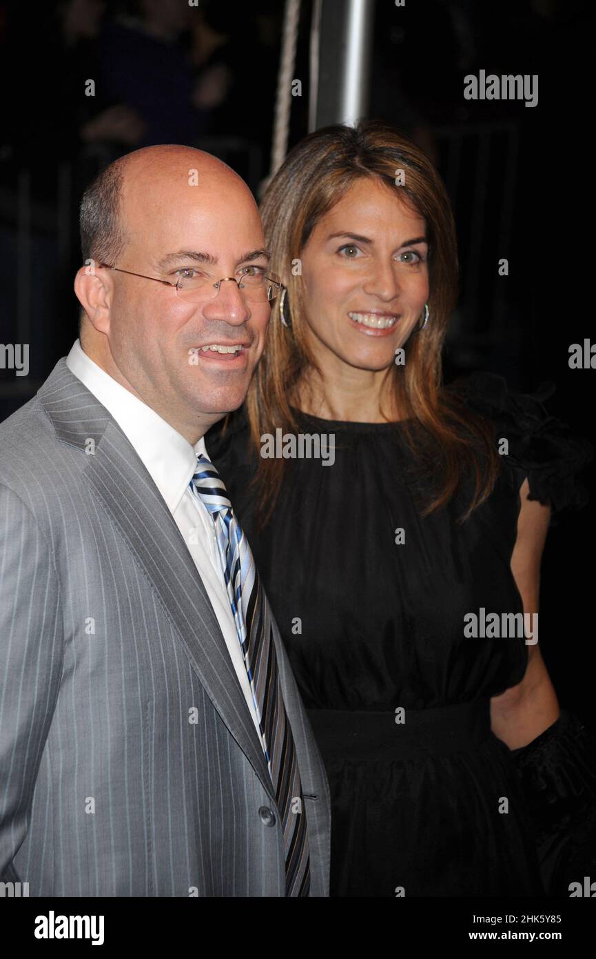 **FILE PHOTO** Jeff Zucker Resigns As Head Of CNN After Admitting Affair With Colleague. Jeff Zucker and wife Caryn at the film premiere of 'It's Complicated' at The Paris Theatre in New York City. December 9, 2009. Credit: Dennis Van Tine/MediaPunch Stock Photo