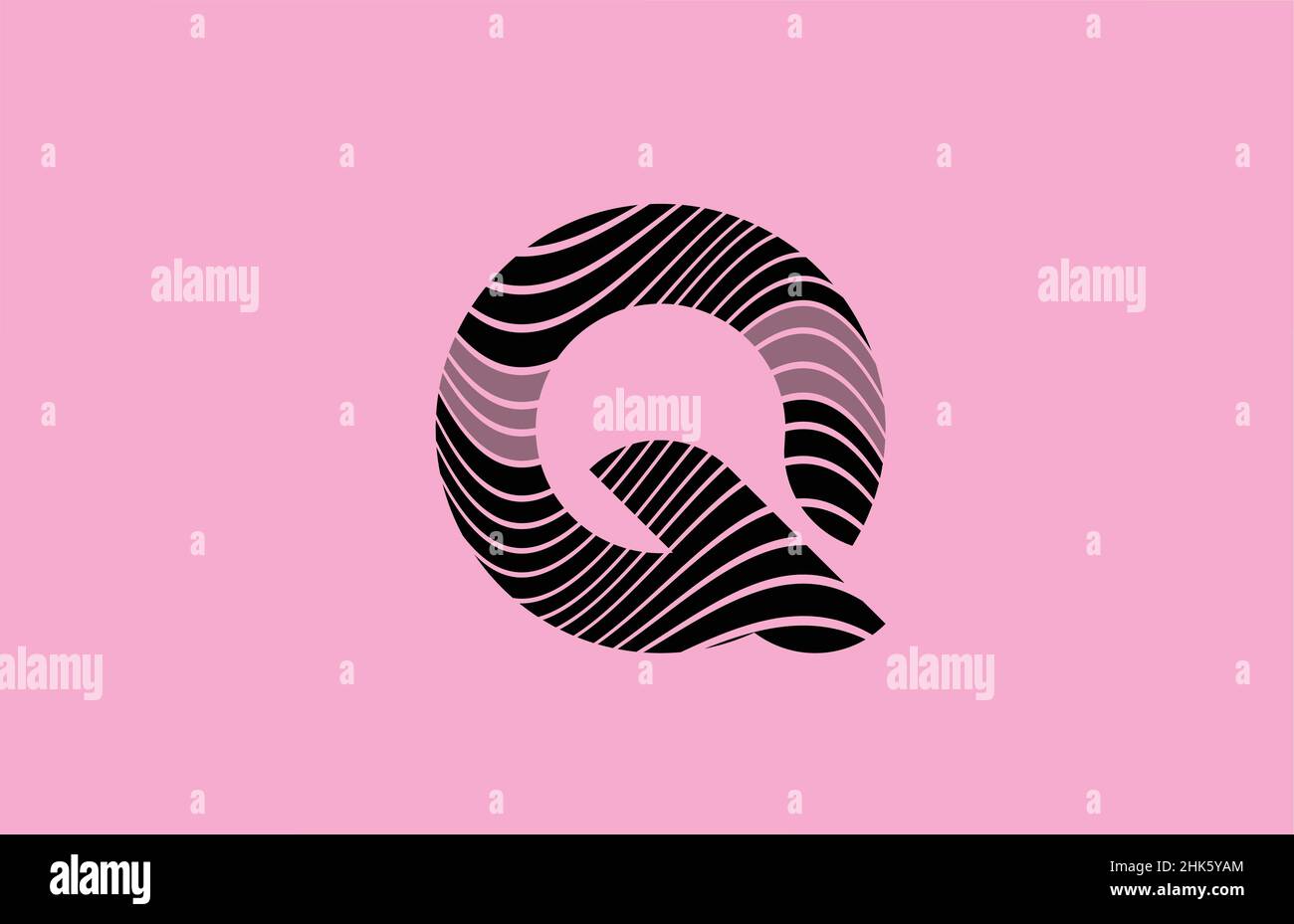 black letter Q logo icon design with pink background. Creative template ...