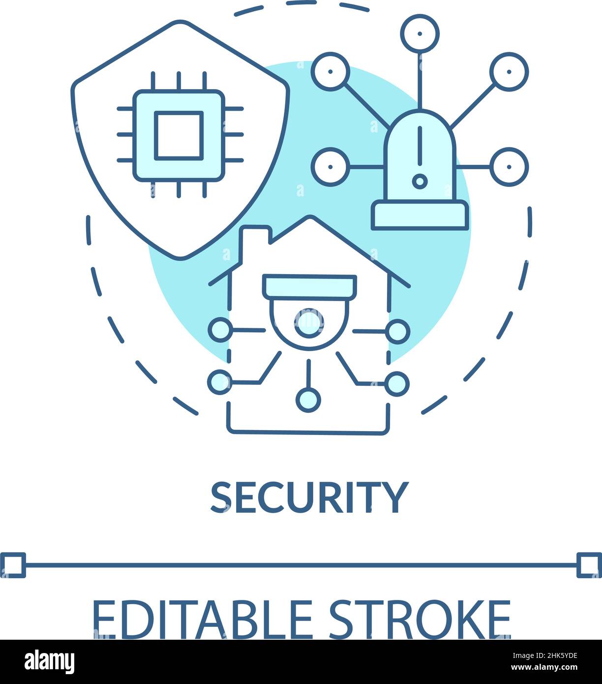 Security turquoise concept icon Stock Vector