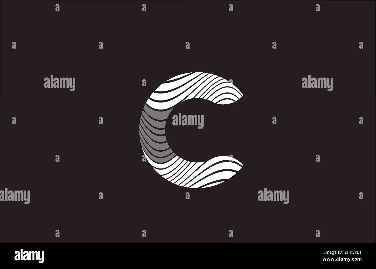 black and white lines C alphabet letter logo icon design. Creative ...