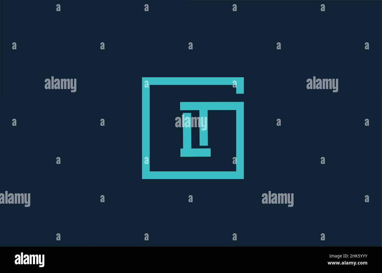 blue line I alphabet letter logo icon design. Creative template for ...