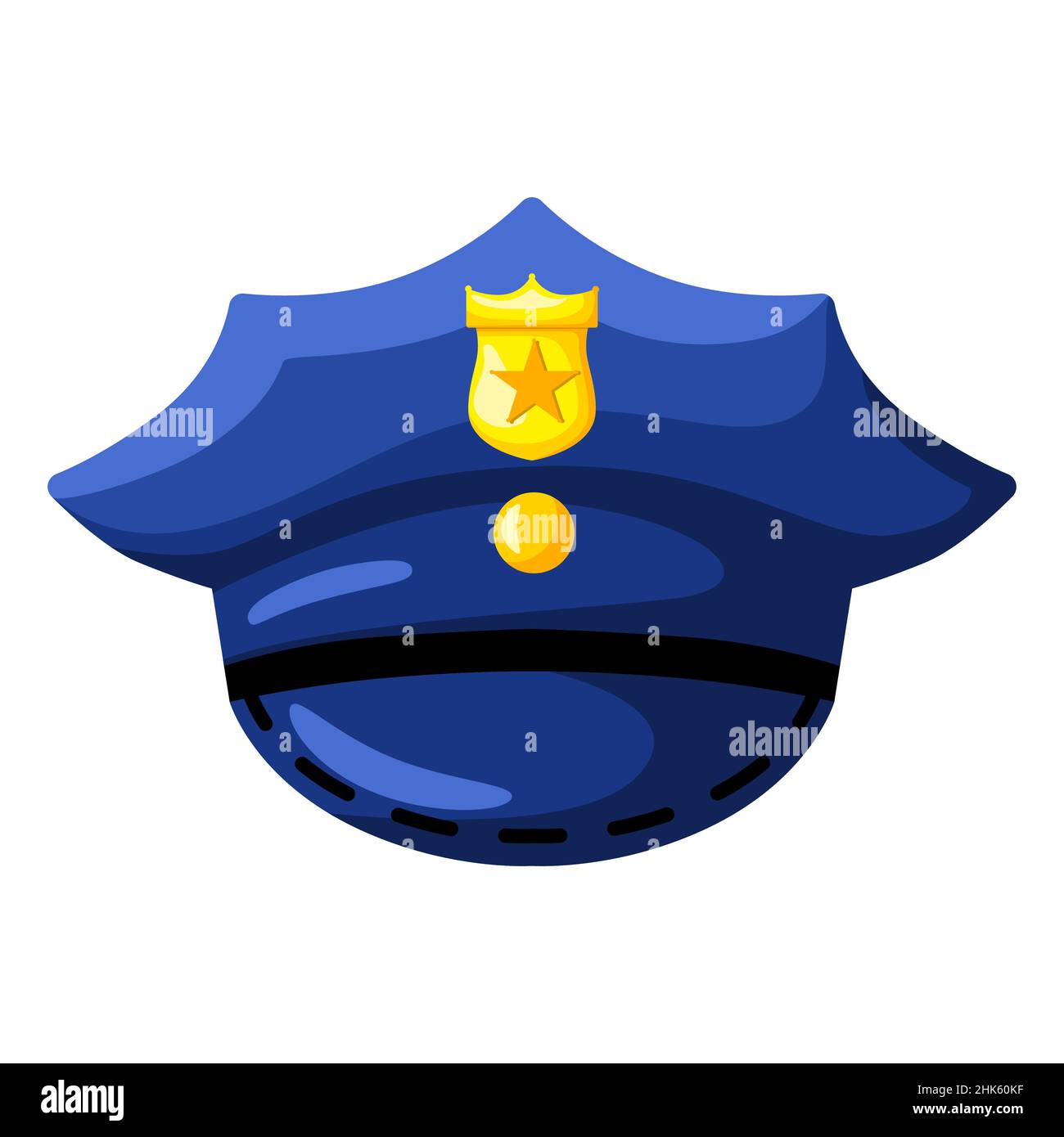 Blue hat police isolated on white background. Police officer uniform. Vector illustration design. Stock Vector