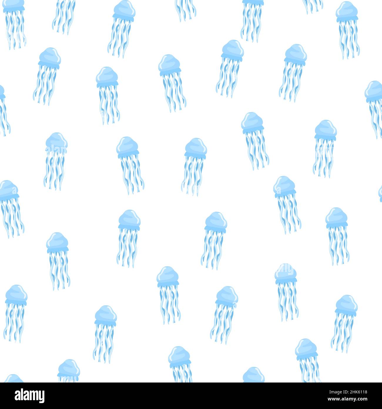 Seamless pattern jellyfish on bright white background. Simple ornament ...