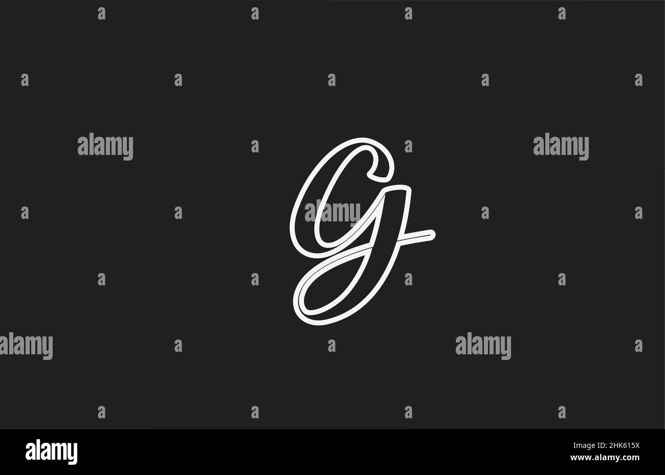 line G logo icon design with handwritten style. Creative template for ...