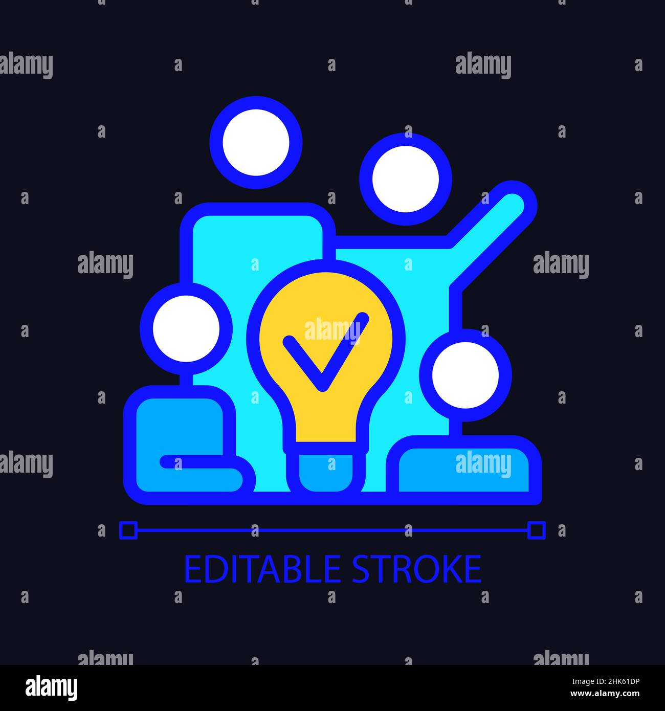 Team brainstorming pixel perfect RGB color icon for dark theme Stock ...