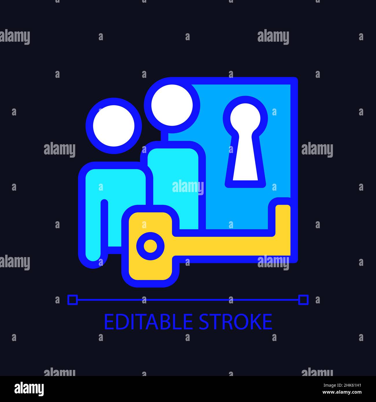 Problem solving pixel perfect RGB color icon for dark theme Stock Vector