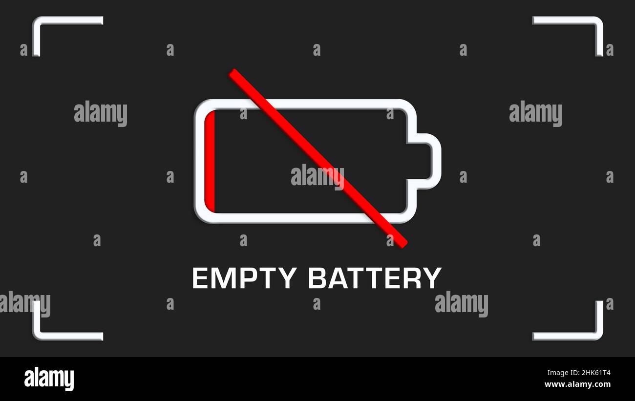 Empty Battery Screen Graphic Stock Photo