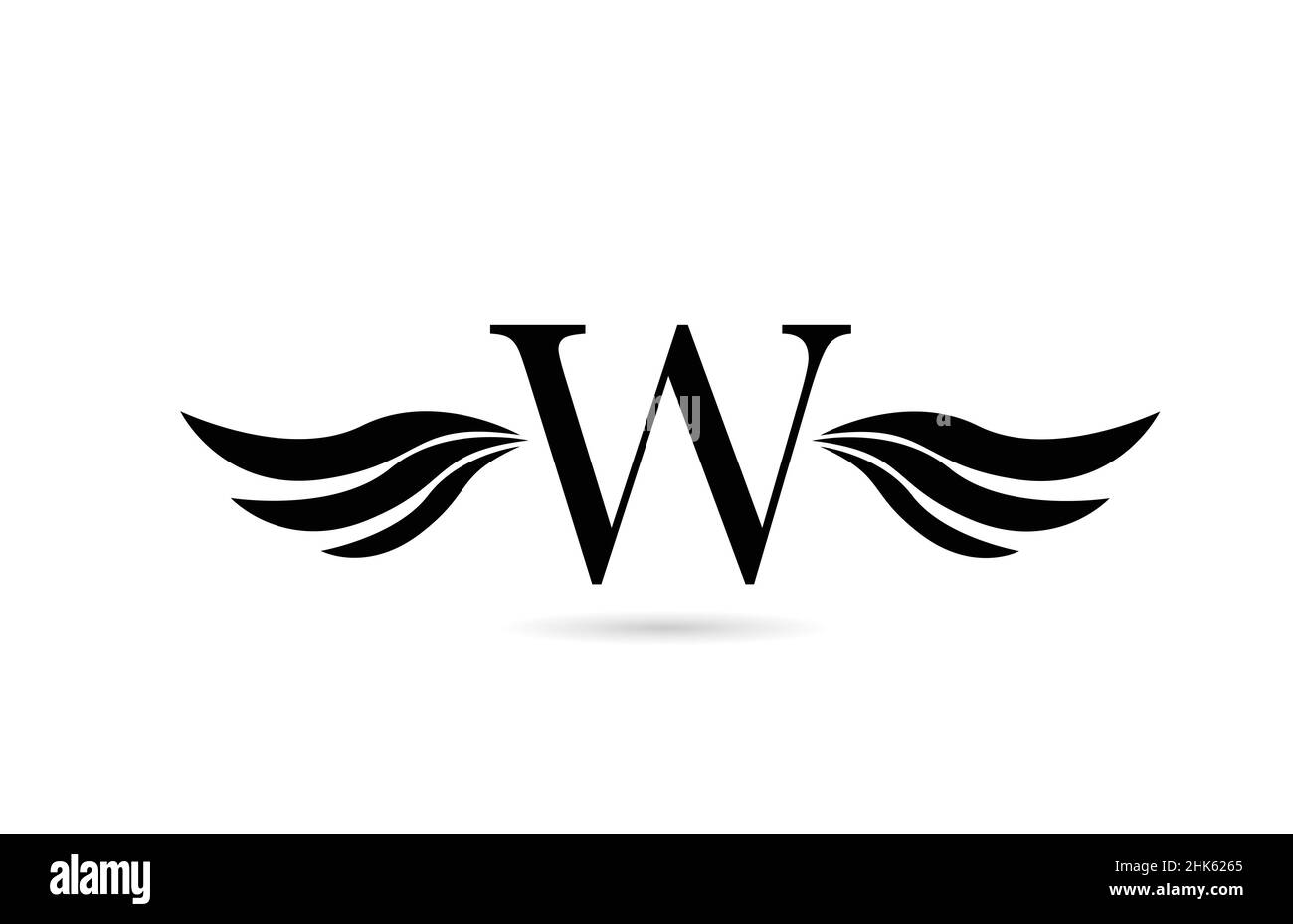 W alphabet letter logo icon design with wings. Creative template for ...