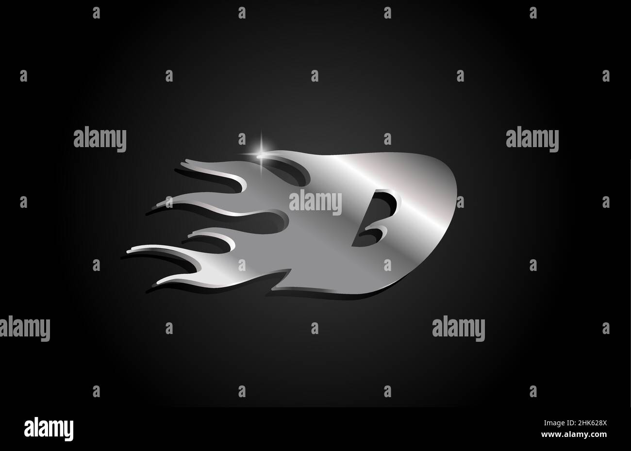 metal grey alphabet letter D logo icon design. Creative template for ...