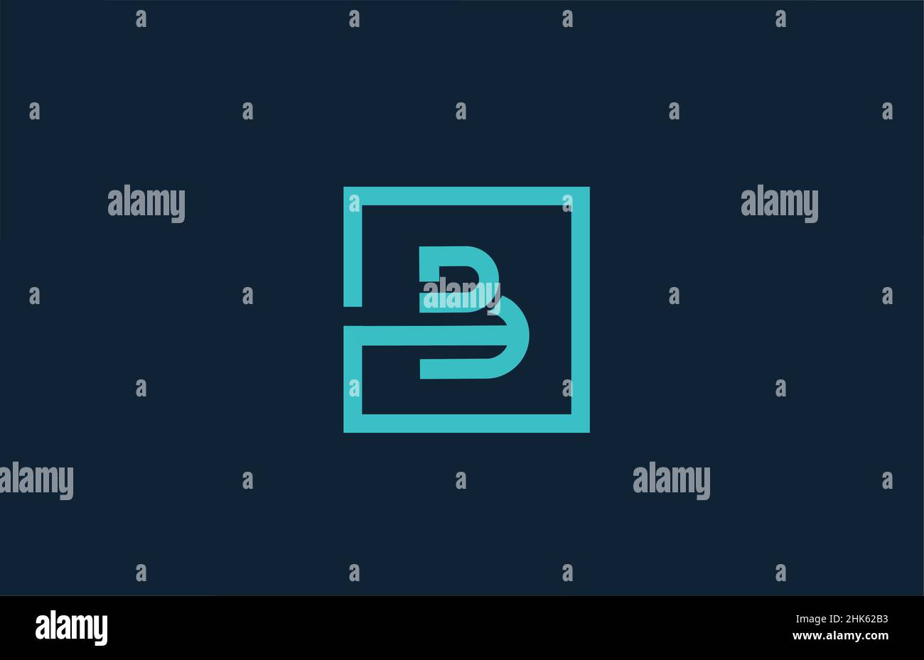 blue line B alphabet letter logo icon design. Creative template for ...