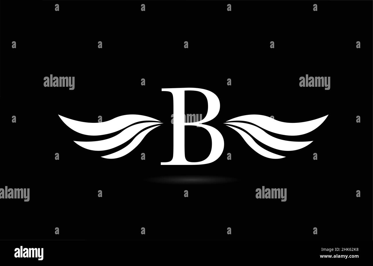 Black and white alphabet B letter logo icon with wings design. Creative ...