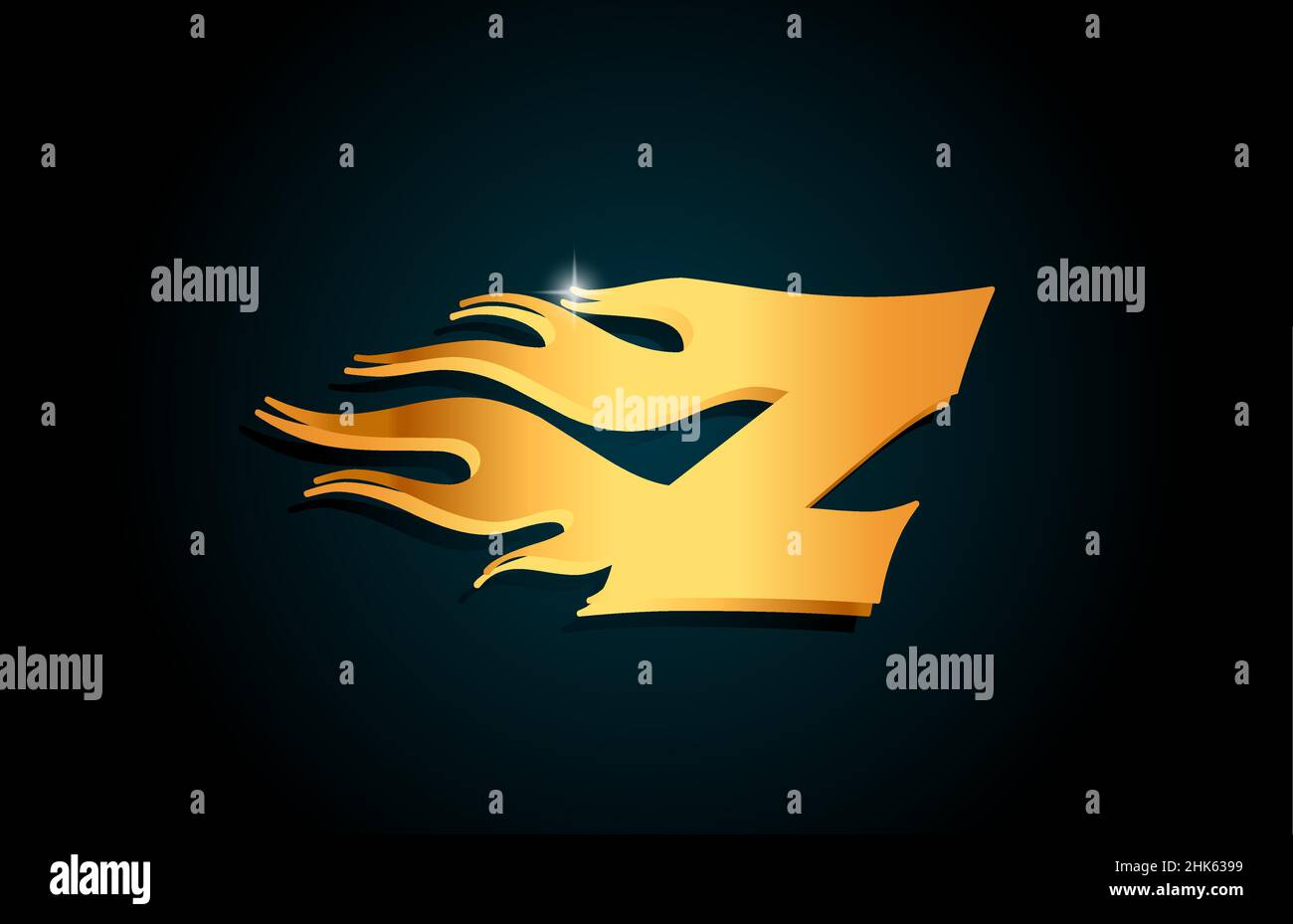 gold Z alphabet letter logo icon design. Creative template for business ...