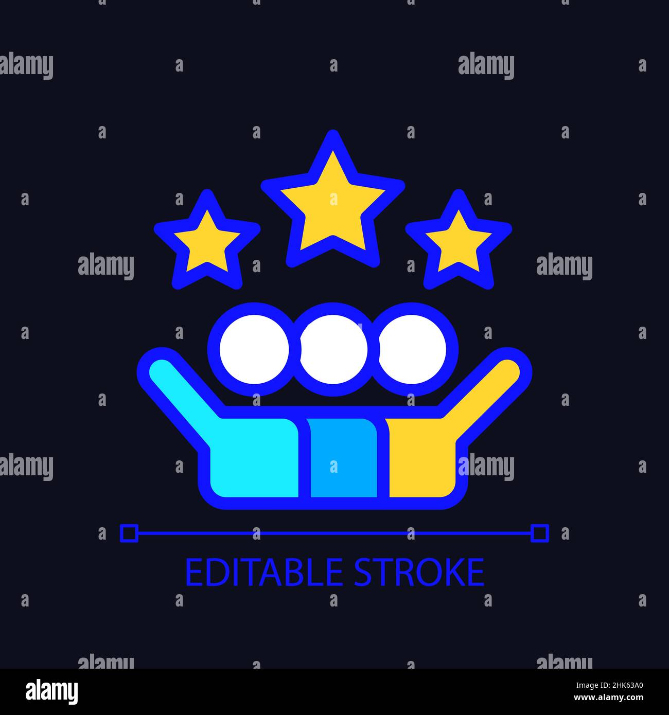 Teamwork success pixel perfect RGB color icon for dark theme Stock ...
