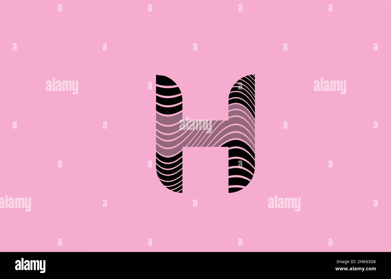 black letter H logo icon design with pink background. Creative template ...