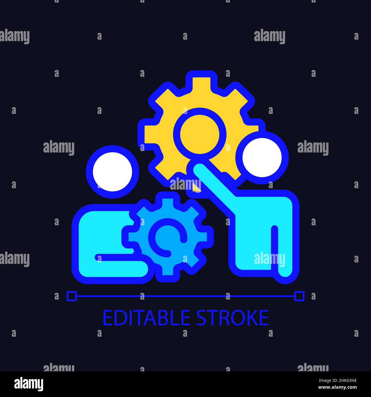 Coordination pixel perfect RGB color icon for dark theme Stock Vector ...