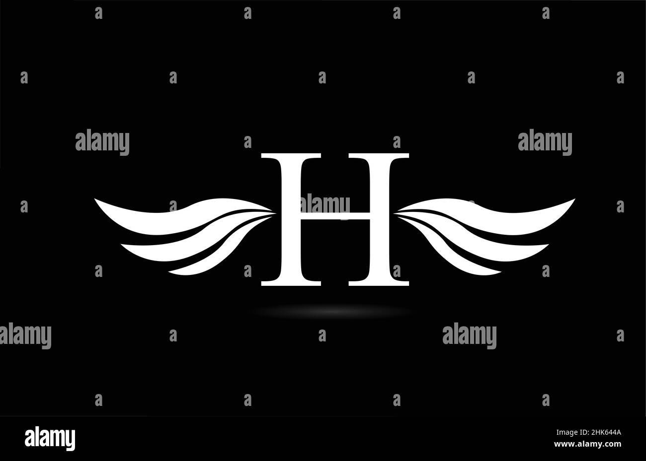 Black and white alphabet H letter logo icon with wings design. Creative ...