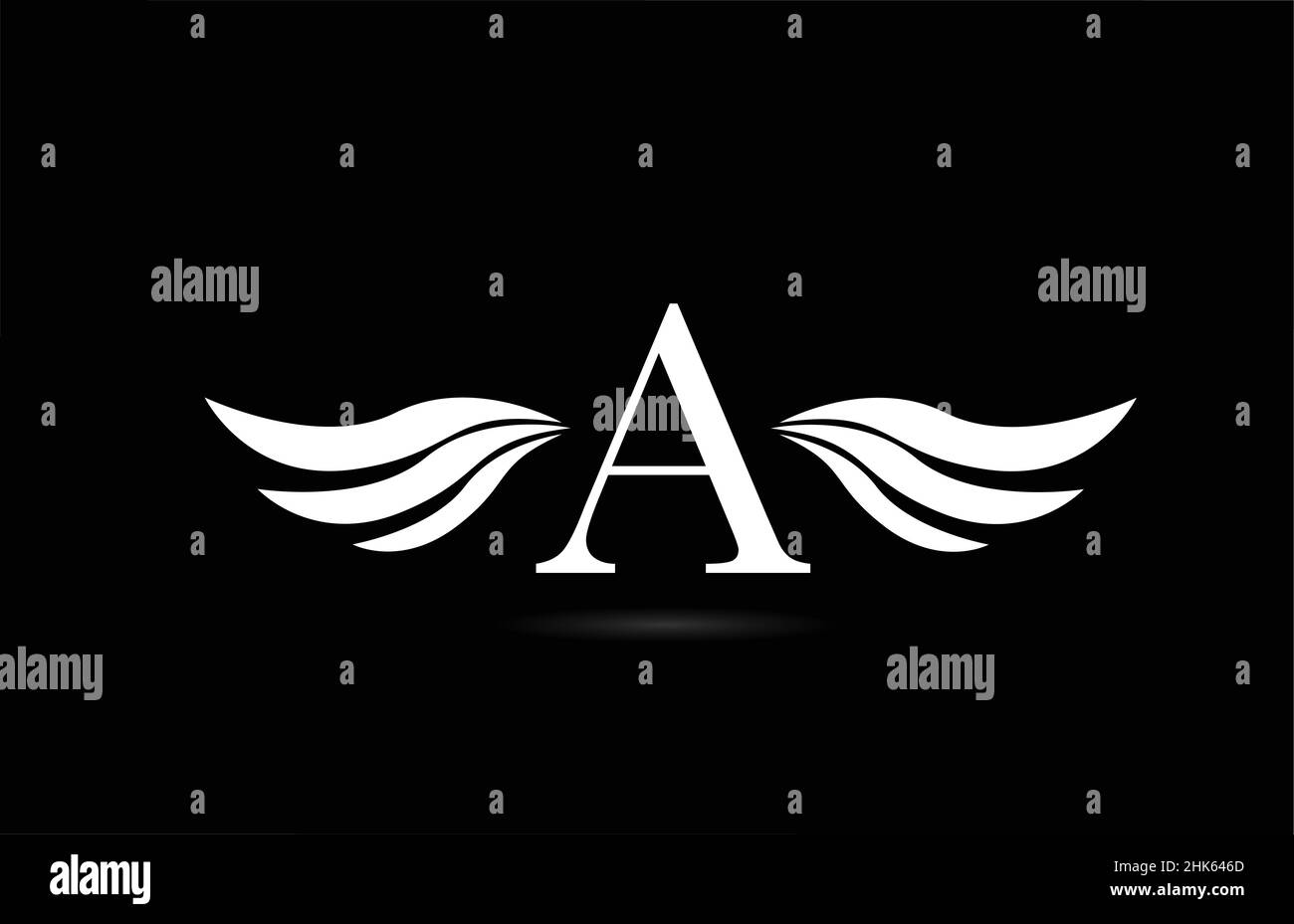 Black and white alphabet A letter logo icon with wings design. Creative ...
