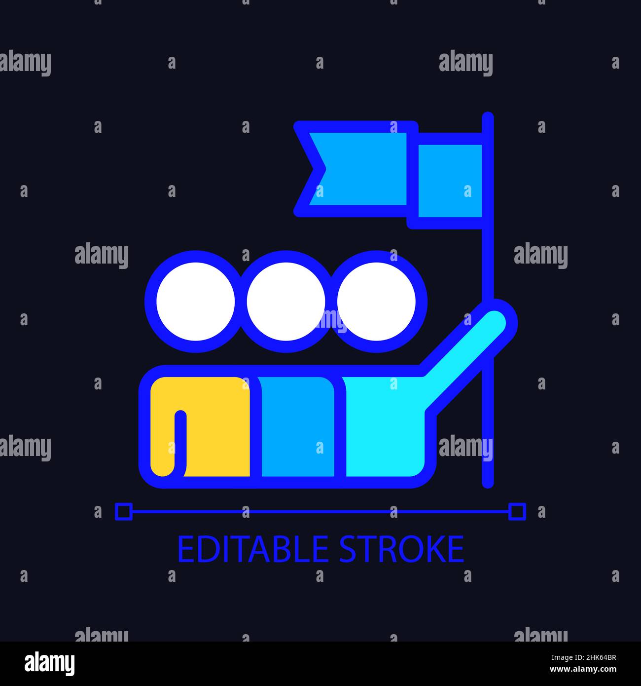 Team pixel perfect RGB color icon for dark theme Stock Vector Image ...