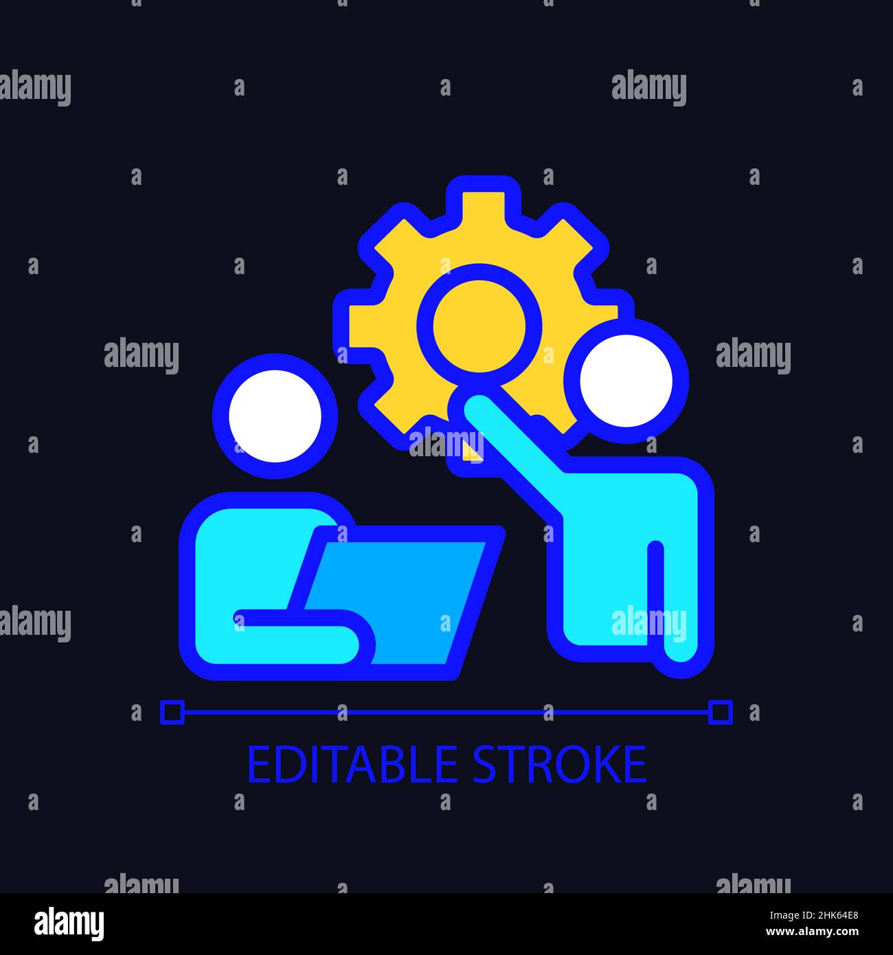 Collaboration pixel perfect RGB color icon for dark theme Stock Vector ...
