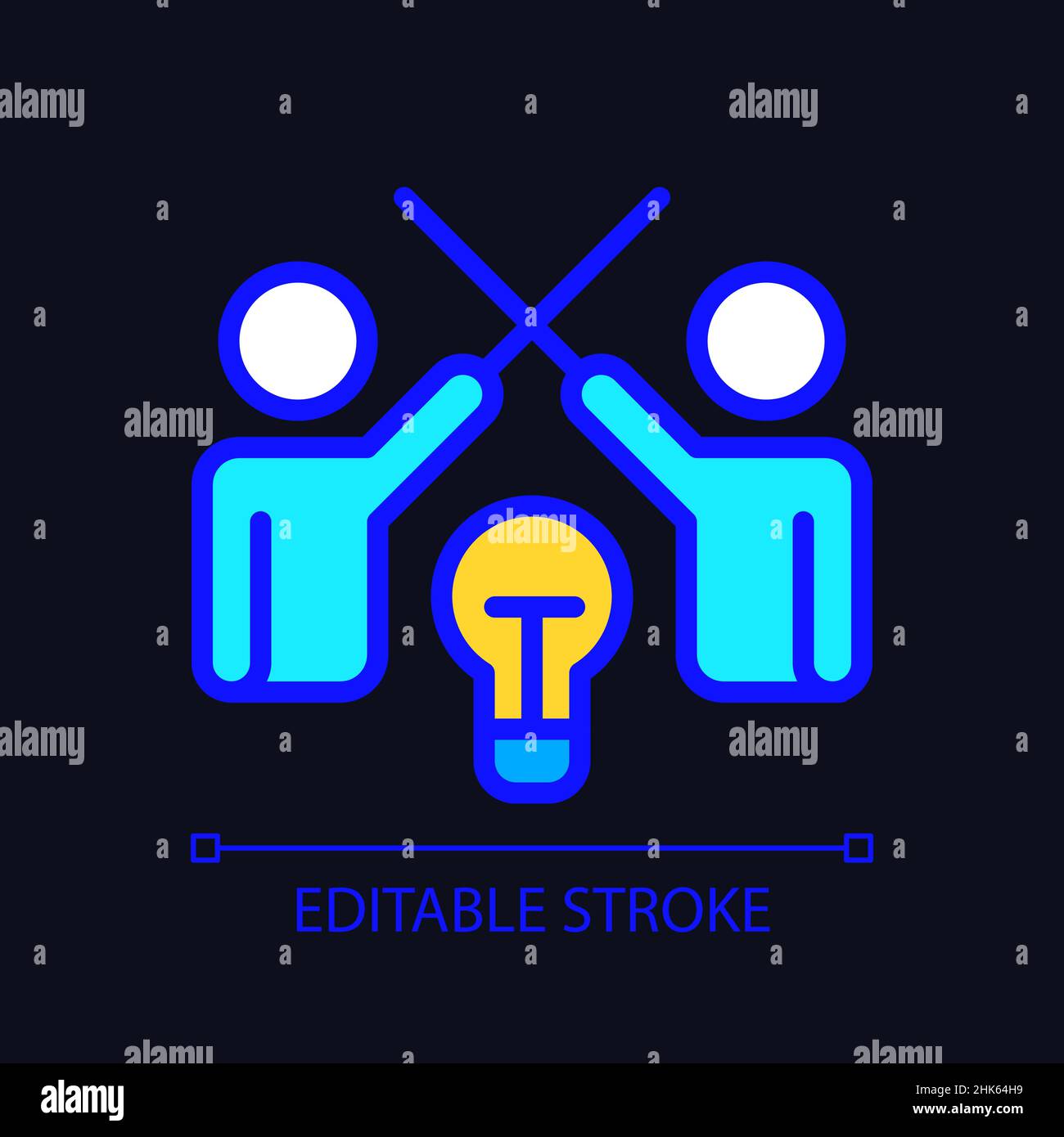 Conflict management pixel perfect RGB color icon for dark theme Stock ...