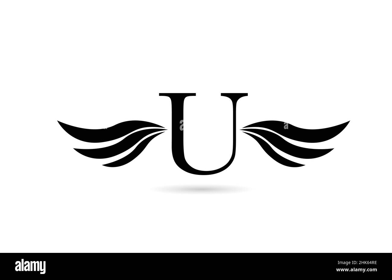 U alphabet letter logo icon design with wings. Creative template for ...