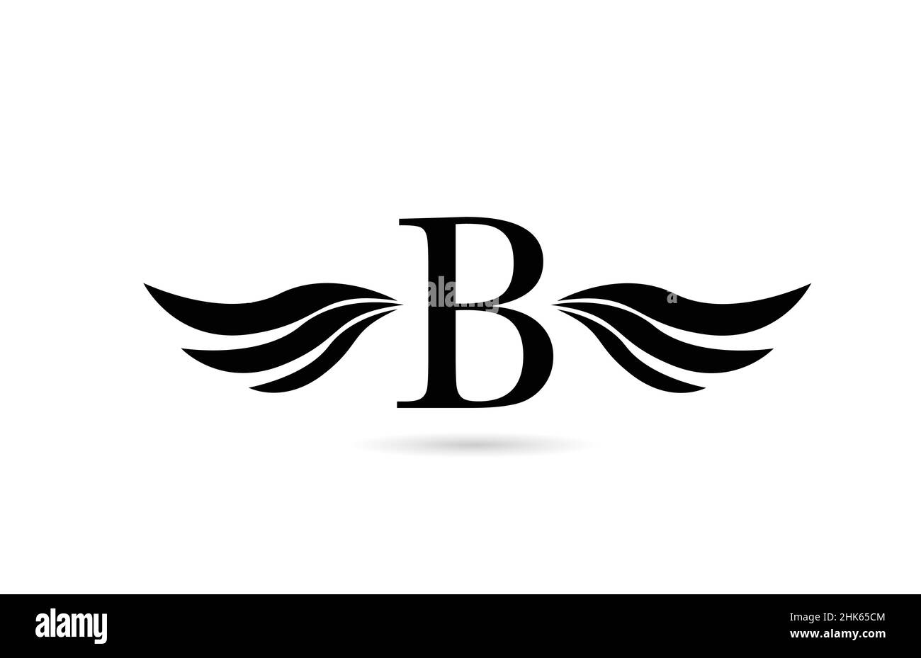 B alphabet letter logo icon design with wings. Creative template for ...