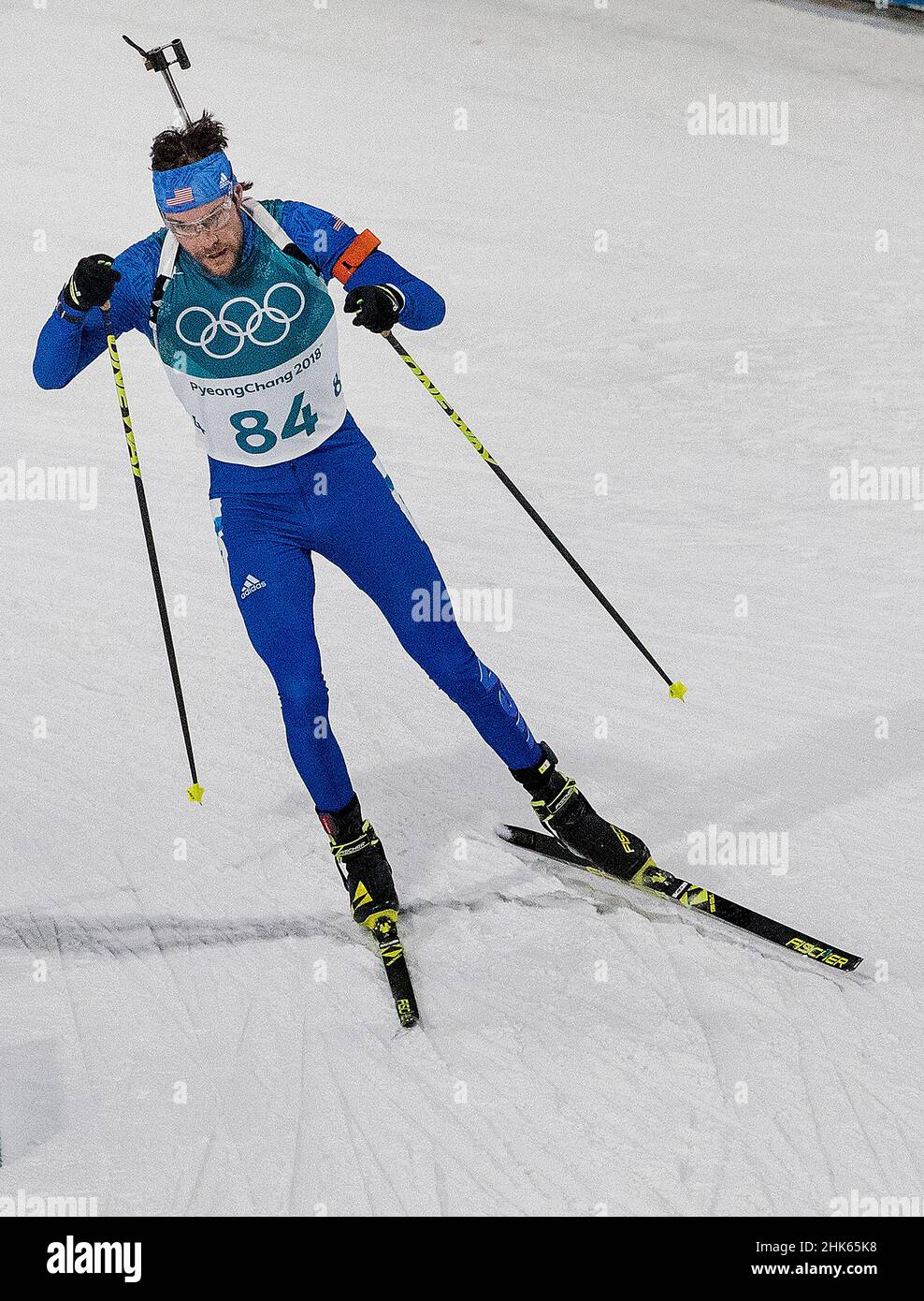 Leif Nordgren finished in 66th place in the Men's 20km Individual at Alpensia Biathlon Centre on Thursday, Feb. 15, 2018, at the Winter Olympics in Pyeongchang, South Korea. (Photo by Carlos Gonzalez/Minneapolis Star Tribune/TNS/Sipa USA) Stock Photo
