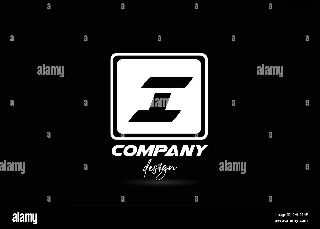 square I alphabet letter logo icon with black and white design ...
